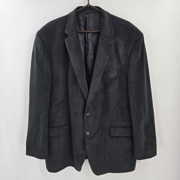 Ralph Lauren Blazer Mens 50R Black Corduroy Jacket Sport Coat Button Classic - Picture 1 of 8